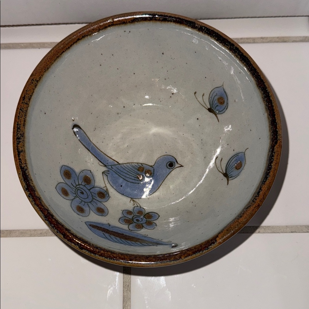 Ken Edwards Mexican TONALA POTTERY El Palomar 6.5” cereal bowl #2 🐈‍⬛